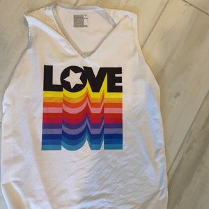 Lucky in love tennis tank top with mesh back